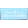 Blechschild Retro Vintage "Ich bin nicht versaut, ich bin moralisch flexibel" 30.5 x 13cm